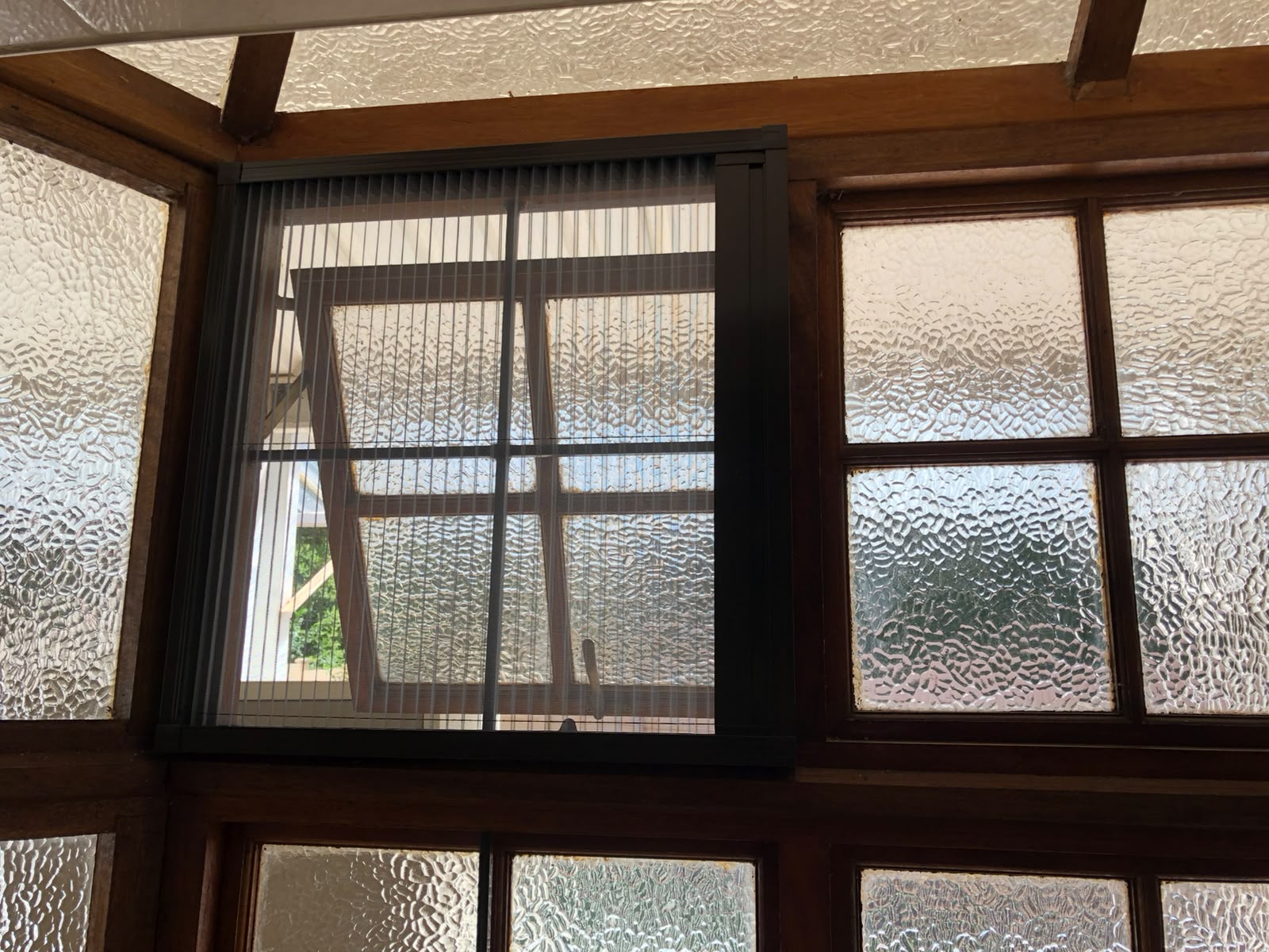 Custom flyscreen fitted to a wooden window 1